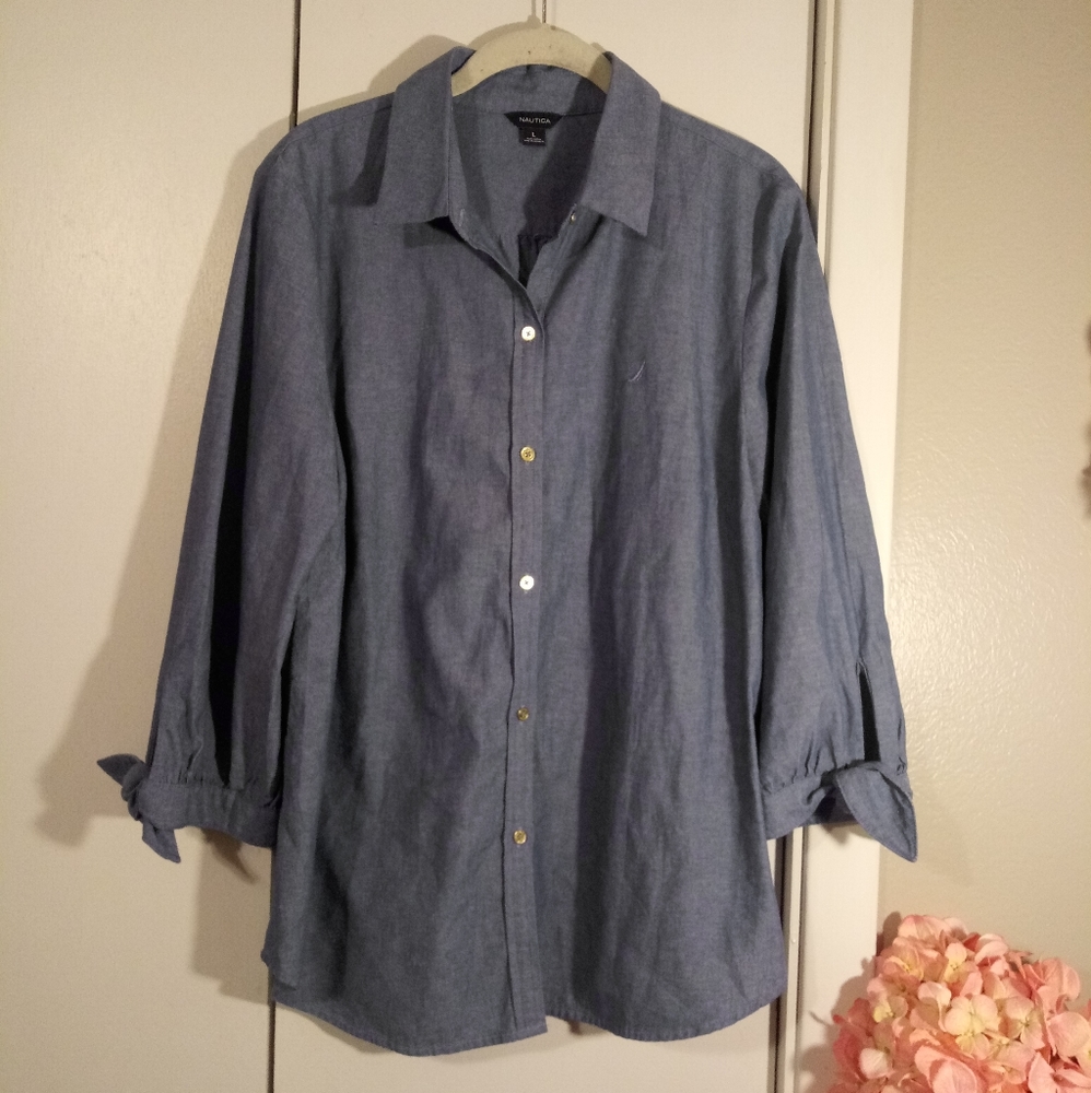 Nautica blouse Denim